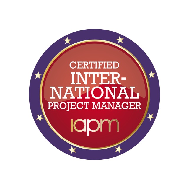 The badge of the 'Certified International Project Manager (IAPM)'.