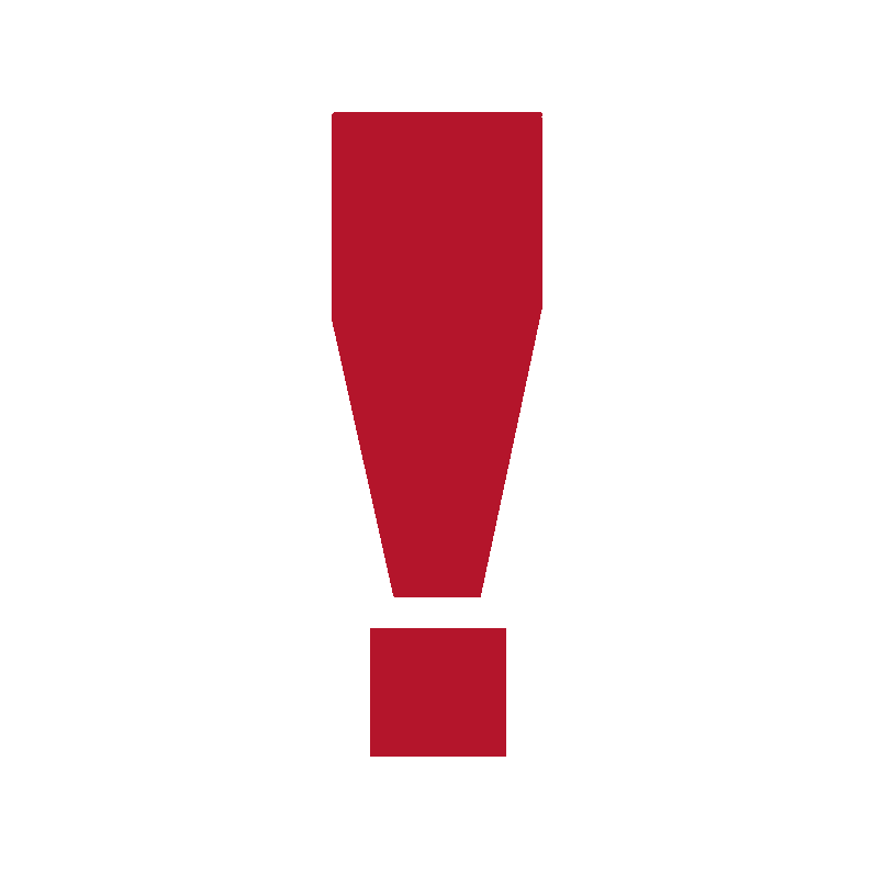 A red exclamation mark.
