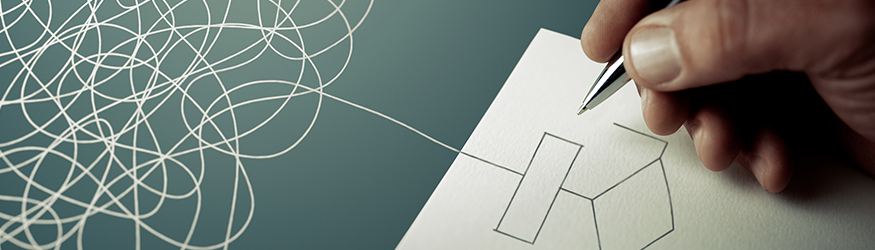 Person draws a diagram and tangled lines. Person draws a diagram and tangled lines.