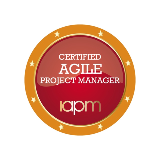 The badge of the 'Certified Agile Project Manager (IAPM)'.