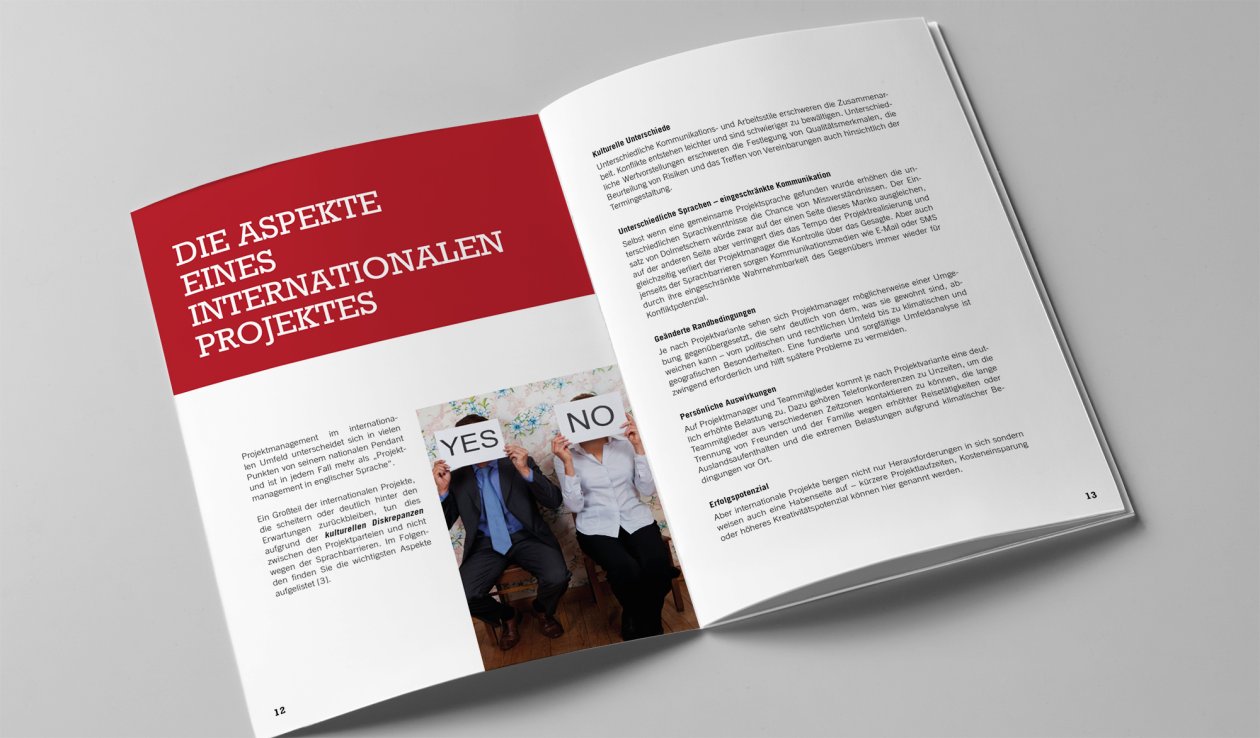 Ein Aufgeklapptes Buch mit der Überschrift „DIE ASPEKTE EINES INTERNATIONALEN PROJEKTES“. Ein Aufgeklapptes Buch mit der Überschrift „DIE ASPEKTE EINES INTERNATIONALEN PROJEKTES“.