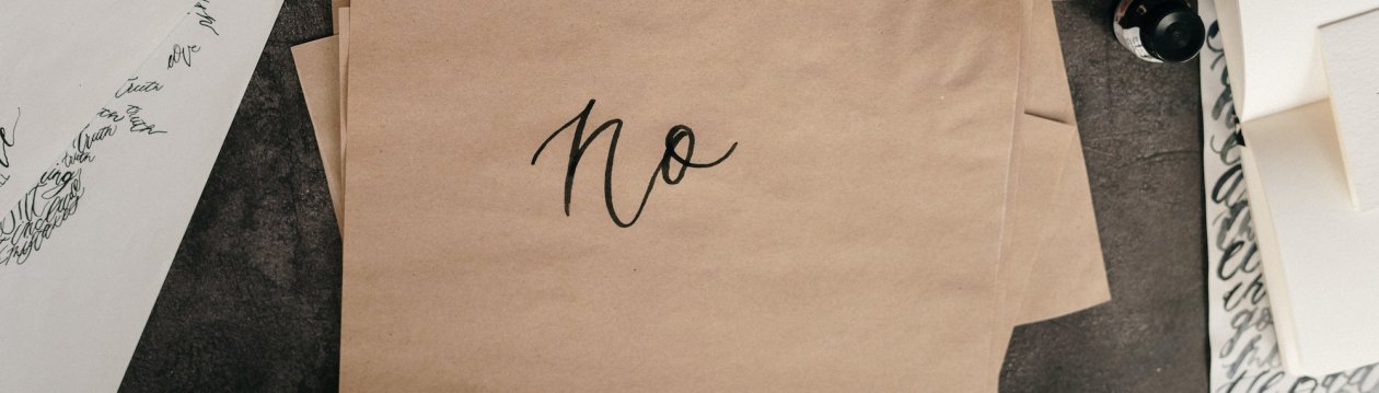 A note with the words "no".