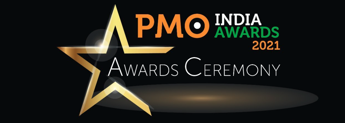 The logo of the PMO India Awards 2021. The logo of the PMO India Awards 2021.