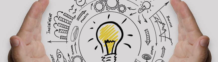 A light bulb in the middle of a process circle. A light bulb in the middle of a process circle.