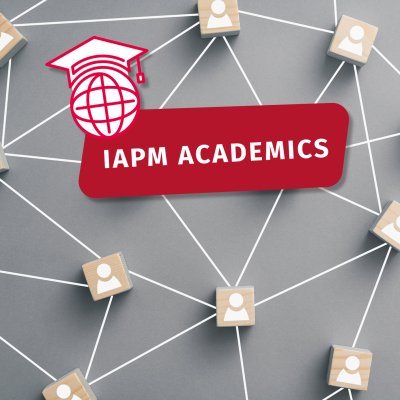 The logo of the IAPM Academics. In the background, game characters are connected by lines.