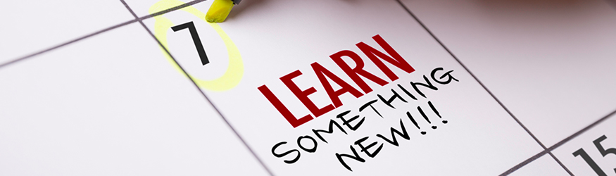 Calendar showing "Learn something new" which highlighted. Calendar showing "Learn something new" which highlighted.